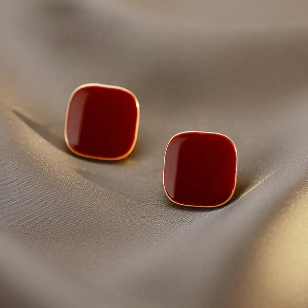 Classic Burgundy Earrings